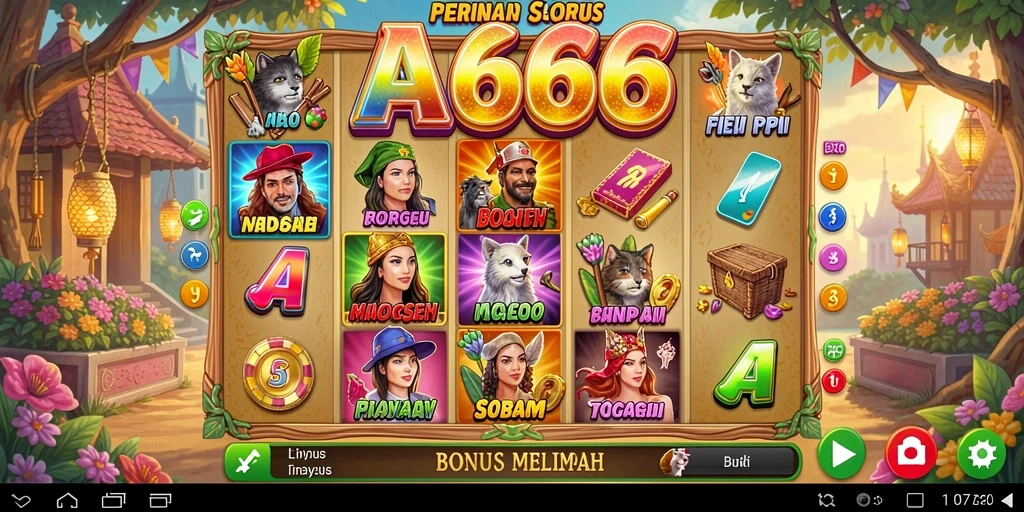 Tampilan gameplay menarik dari AA666 saat memutar gulungan.