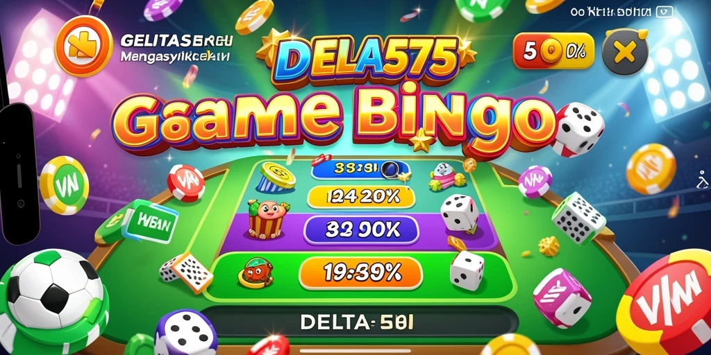 Gameplay DELTA575 yang penuh warna dan interaktif dengan bingo.