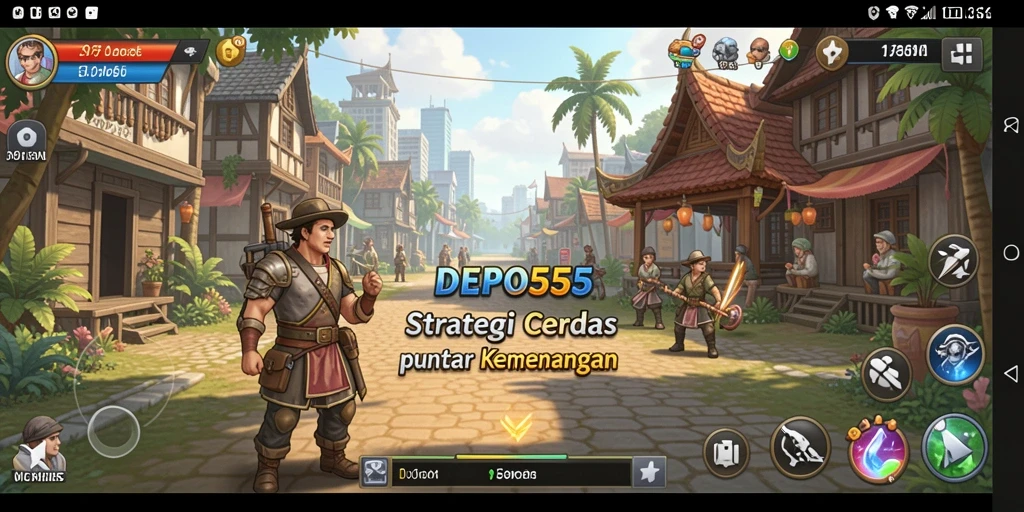 Tangkapan layar gameplay DEPO555 yang menampilkan strategi pertempuran.