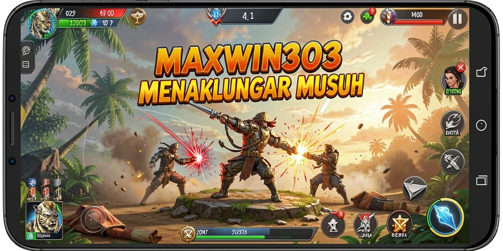 Gambaran gameplay MAXWIN303 menampilkan pertempuran strategi yang mendebarkan.