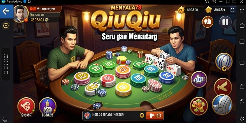Tangkap layar gameplay QiuQiu yang menegangkan dan seru.