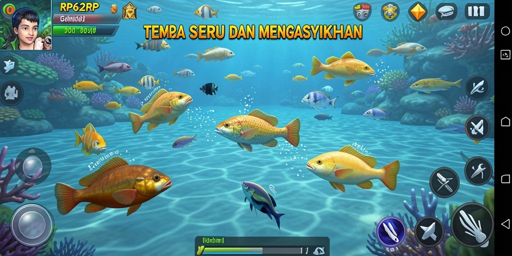 Tampilan menarik dari gameplay Tembak Ikan RP62RP.